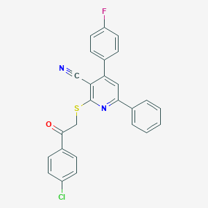 2-{[2-(4-Chlorophenyl)-2-oxoethyl]sulfanyl}-4-(4-fluorophenyl)-6-phenylnicotinonitrile