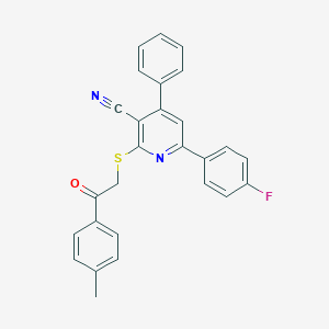 6-(4-Fluorophenyl)-2-{[2-(4-methylphenyl)-2-oxoethyl]sulfanyl}-4-phenylnicotinonitrile