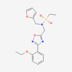 molecular formula C18H21N3O5S B4331244 N-{[3-(2-ETHOXYPHENYL)-1,2,4-OXADIAZOL-5-YL]METHYL}-N-[(FURAN-2-YL)METHYL]ETHANE-1-SULFONAMIDE 