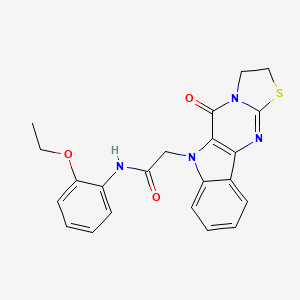molecular formula C22H20N4O3S B4331259 N-(2-ethoxyphenyl)-2-(10-oxo-14-thia-8,11,16-triazatetracyclo[7.7.0.02,7.011,15]hexadeca-1(9),2,4,6,15-pentaen-8-yl)acetamide 