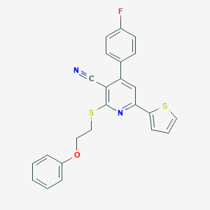 4-(4-Fluorophenyl)-2-[(2-phenoxyethyl)sulfanyl]-6-thien-2-ylnicotinonitrile