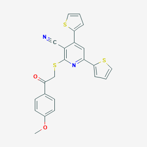 2-{[2-(4-Methoxyphenyl)-2-oxoethyl]sulfanyl}-4,6-di(2-thienyl)nicotinonitrile