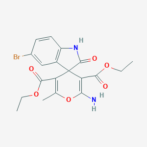 diethyl 2'-amino-5-bromo-6'-methyl-2-oxospiro[1H-indole-3,4'-pyran]-3',5'-dicarboxylate