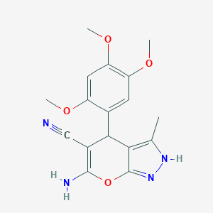 6-Amino-3-methyl-4-(2,4,5-trimethoxyphenyl)-1,4-dihydropyrano[2,3-c]pyrazole-5-carbonitrile