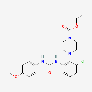 molecular formula C21H25ClN4O4 B4331406 Ethyl 4-(2-chloro-6-{[(4-methoxyphenyl)carbamoyl]amino}phenyl)piperazine-1-carboxylate 