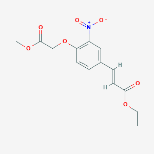 molecular formula C14H15NO7 B4331410 ethyl (2E)-3-[4-(2-methoxy-2-oxoethoxy)-3-nitrophenyl]prop-2-enoate 