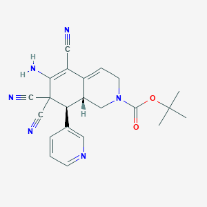 molecular formula C22H22N6O2 B433147 tert-butyl 6-amino-5,7,7-tricyano-8-(3-pyridinyl)-3,7,8,8a-tetrahydro-2(1H)-isoquinolinecarboxylate CAS No. 302333-71-7