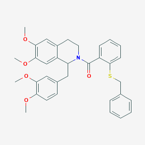 molecular formula C34H35NO5S B4331483 [2-(benzylsulfanyl)phenyl][1-(3,4-dimethoxybenzyl)-6,7-dimethoxy-3,4-dihydroisoquinolin-2(1H)-yl]methanone 