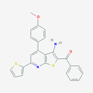 molecular formula C25H18N2O2S2 B433149 [3-Amino-4-(4-methoxyphenyl)-6-thien-2-ylthieno[2,3-b]pyridin-2-yl](phenyl)methanone CAS No. 371214-05-0