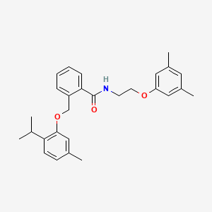 molecular formula C28H33NO3 B4331524 N-[2-(3,5-dimethylphenoxy)ethyl]-2-{[5-methyl-2-(propan-2-yl)phenoxy]methyl}benzamide 