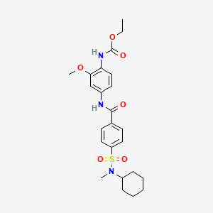 molecular formula C24H31N3O6S B4331536 ETHYL N-(4-{4-[CYCLOHEXYL(METHYL)SULFAMOYL]BENZAMIDO}-2-METHOXYPHENYL)CARBAMATE 