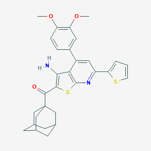 molecular formula C30H30N2O3S2 B433162 1-Adamantyl[3-amino-4-(3,4-dimethoxyphenyl)-6-(2-thienyl)thieno[2,3-b]pyridin-2-yl]methanone CAS No. 353461-40-2
