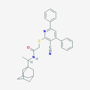 N-[1-(1-adamantyl)ethyl]-2-(3-cyano-4,6-diphenylpyridin-2-yl)sulfanylacetamide