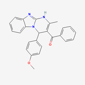 molecular formula C25H21N3O2 B4331652 [4-(4-methoxyphenyl)-2-methyl-1,4-dihydropyrimido[1,2-a][1,3]benzimidazol-3-yl](phenyl)methanone 