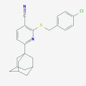 6-(1-Adamantyl)-2-[(4-chlorobenzyl)sulfanyl]nicotinonitrile