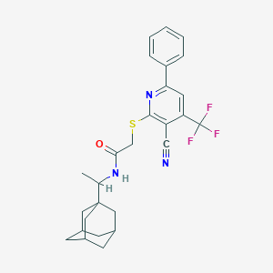 N-[1-(1-adamantyl)ethyl]-2-[3-cyano-6-phenyl-4-(trifluoromethyl)pyridin-2-yl]sulfanylacetamide