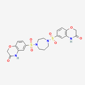 molecular formula C21H22N4O8S2 B4331720 6-({4-[(3-OXO-3,4-DIHYDRO-2H-1,4-BENZOXAZIN-6-YL)SULFONYL]-1,4-DIAZEPAN-1-YL}SULFONYL)-3,4-DIHYDRO-2H-1,4-BENZOXAZIN-3-ONE 