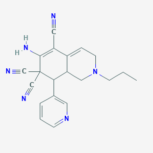 6-amino-2-propyl-8-(3-pyridinyl)-2,3,8,8a-tetrahydro-5,7,7(1H)-isoquinolinetricarbonitrile