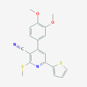4-(3,4-Dimethoxyphenyl)-2-(methylsulfanyl)-6-(2-thienyl)nicotinonitrile