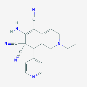 6-amino-2-ethyl-8-(4-pyridinyl)-2,3,8,8a-tetrahydro-5,7,7(1H)-isoquinolinetricarbonitrile