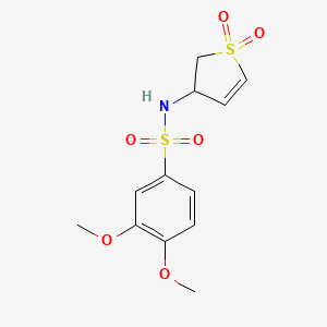 molecular formula C12H15NO6S2 B4331800 N-(1,1-DIOXIDO-2,3-DIHYDRO-3-THIOPHENYL)-3,4-DIMETHOXYBENZENESULFONAMIDE 