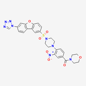 molecular formula C28H26N8O7S B4331824 morpholino[3-nitro-4-(4-{[7-(1H-1,2,3,4-tetraazol-1-yl)dibenzo[b,d]furan-2-yl]sulfonyl}piperazino)phenyl]methanone 