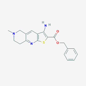molecular formula C19H19N3O2S B433190 Benzyl 3-amino-6-methyl-5,6,7,8-tetrahydrothieno[2,3-b][1,6]naphthyridine-2-carboxylate CAS No. 340817-45-0