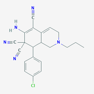6-amino-8-(4-chlorophenyl)-2-propyl-2,3,8,8a-tetrahydro-5,7,7(1H)-isoquinolinetricarbonitrile