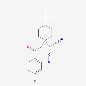 molecular formula C21H23FN2O B433203 6-Tert-butyl-2-(4-fluorobenzoyl)spiro[2.5]octane-1,1-dicarbonitrile CAS No. 313062-67-8