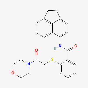 molecular formula C25H24N2O3S B4332046 N-(1,2-dihydroacenaphthylen-5-yl)-2-{[2-(morpholin-4-yl)-2-oxoethyl]sulfanyl}benzamide 