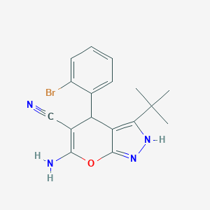 6-Amino-4-(2-bromophenyl)-3-tert-butyl-1,4-dihydropyrano[2,3-c]pyrazole-5-carbonitrile