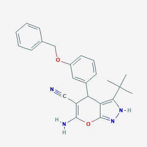 6-Amino-4-[3-(benzyloxy)phenyl]-3-tert-butyl-1,4-dihydropyrano[2,3-c]pyrazole-5-carbonitrile