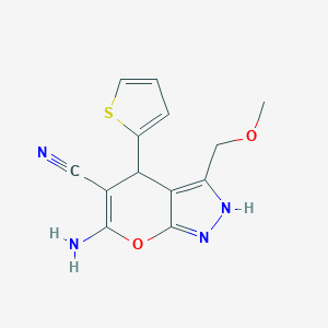 6-Amino-3-(methoxymethyl)-4-(2-thienyl)-1,4-dihydropyrano[2,3-c]pyrazole-5-carbonitrile