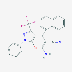 molecular formula C24H15F3N4O B433208 6-Amino-4-(1-naphthyl)-1-phenyl-3-(trifluoromethyl)-1,4-dihydropyrano[2,3-c]pyrazole-5-carbonitrile CAS No. 305865-90-1