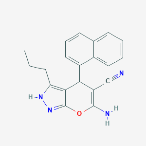 6-Amino-4-(1-naphthyl)-3-propyl-1,4-dihydropyrano[2,3-c]pyrazole-5-carbonitrile