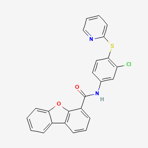 molecular formula C24H15ClN2O2S B4332093 N-[3-CHLORO-4-(2-PYRIDINYLSULFANYL)PHENYL]DIBENZO[B,D]FURAN-4-CARBOXAMIDE 