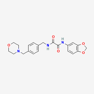molecular formula C21H23N3O5 B4332271 N-(2H-1,3-BENZODIOXOL-5-YL)-N'-({4-[(MORPHOLIN-4-YL)METHYL]PHENYL}METHYL)ETHANEDIAMIDE 