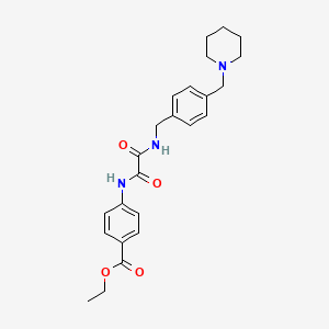 molecular formula C24H29N3O4 B4332298 ETHYL 4-{[({4-[(PIPERIDIN-1-YL)METHYL]PHENYL}METHYL)CARBAMOYL]FORMAMIDO}BENZOATE 