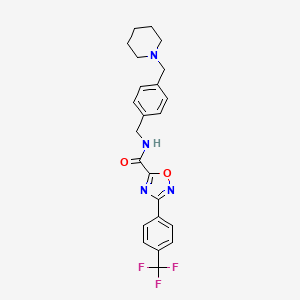 molecular formula C23H23F3N4O2 B4332318 N-[4-(1-PIPERIDINYLMETHYL)BENZYL]-3-[4-(TRIFLUOROMETHYL)PHENYL]-1,2,4-OXADIAZOLE-5-CARBOXAMIDE 