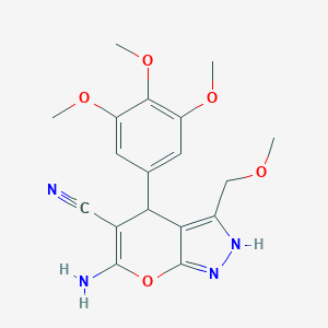 6-Amino-3-(methoxymethyl)-4-(3,4,5-trimethoxyphenyl)-1,4-dihydropyrano[2,3-c]pyrazole-5-carbonitrile