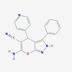 molecular formula C18H13N5O B433236 6-Amino-3-phenyl-4-(4-pyridinyl)-1,4-dihydropyrano[2,3-c]pyrazole-5-carbonitrile CAS No. 350698-93-0