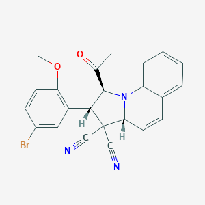 1-acetyl-2-(5-bromo-2-methoxyphenyl)-1,2-dihydropyrrolo[1,2-a]quinoline-3,3(3aH)-dicarbonitrile