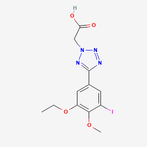 molecular formula C12H13IN4O4 B4332391 2-[5-(3-ETHOXY-5-IODO-4-METHOXYPHENYL)-2H-1,2,3,4-TETRAZOL-2-YL]ACETIC ACID 