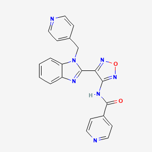 molecular formula C21H15N7O2 B4332402 N-(4-{1-[(PYRIDIN-4-YL)METHYL]-1H-1,3-BENZODIAZOL-2-YL}-1,2,5-OXADIAZOL-3-YL)PYRIDINE-4-CARBOXAMIDE 
