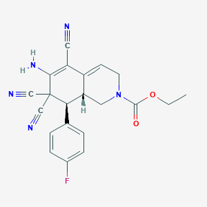 ethyl 6-amino-5,7,7-tricyano-8-(4-fluorophenyl)-3,7,8,8a-tetrahydro-2(1H)-isoquinolinecarboxylate