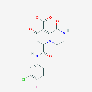 molecular formula C17H15ClFN3O5 B4332430 methyl 6-[(3-chloro-4-fluorophenyl)carbamoyl]-1,8-dioxo-1,3,4,6,7,8-hexahydro-2H-pyrido[1,2-a]pyrazine-9-carboxylate 