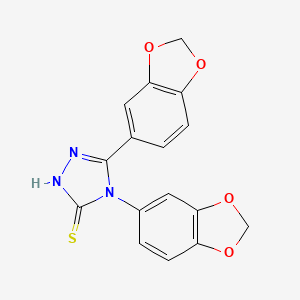 molecular formula C16H11N3O4S B4332459 BIS(2H-1,3-BENZODIOXOL-5-YL)-4H-1,2,4-TRIAZOLE-3-THIOL 