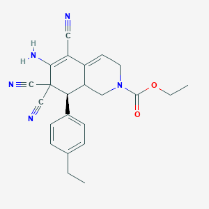ethyl 6-amino-5,7,7-tricyano-8-(4-ethylphenyl)-3,7,8,8a-tetrahydro-2(1H)-isoquinolinecarboxylate