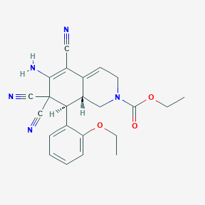 ethyl 6-amino-5,7,7-tricyano-8-(2-ethoxyphenyl)-3,7,8,8a-tetrahydro-2(1H)-isoquinolinecarboxylate