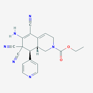 ethyl 6-amino-5,7,7-tricyano-8-(4-pyridinyl)-3,7,8,8a-tetrahydro-2(1H)-isoquinolinecarboxylate